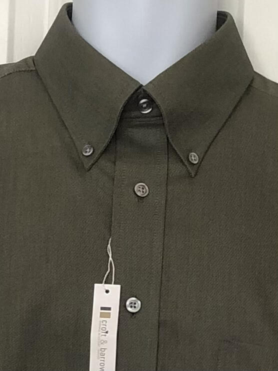 CROFT & BARROW NWT Dark Green Cotton Poly Dress Shirt 16 32-33