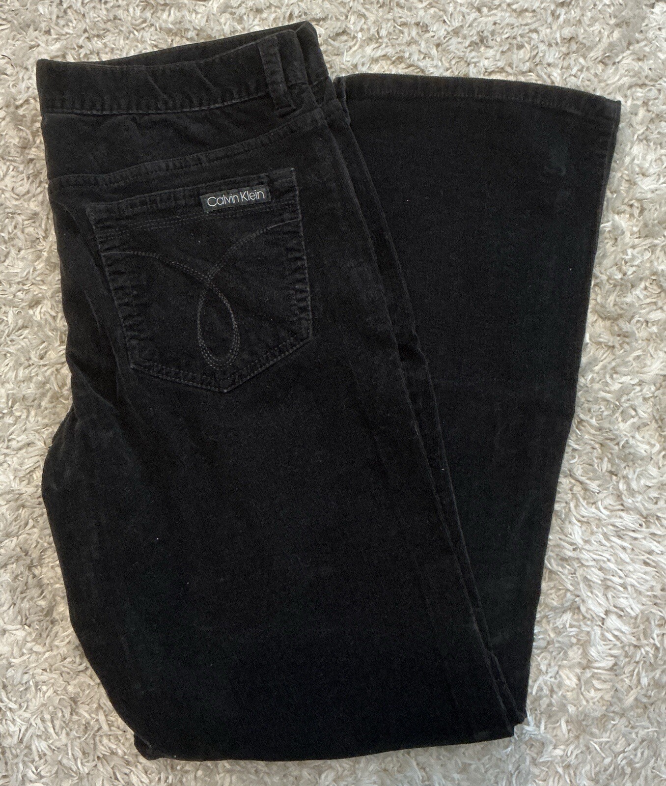 Calvin Klein Women Jeans Pants Size 12 Black 98% Cotton 2% Elastane