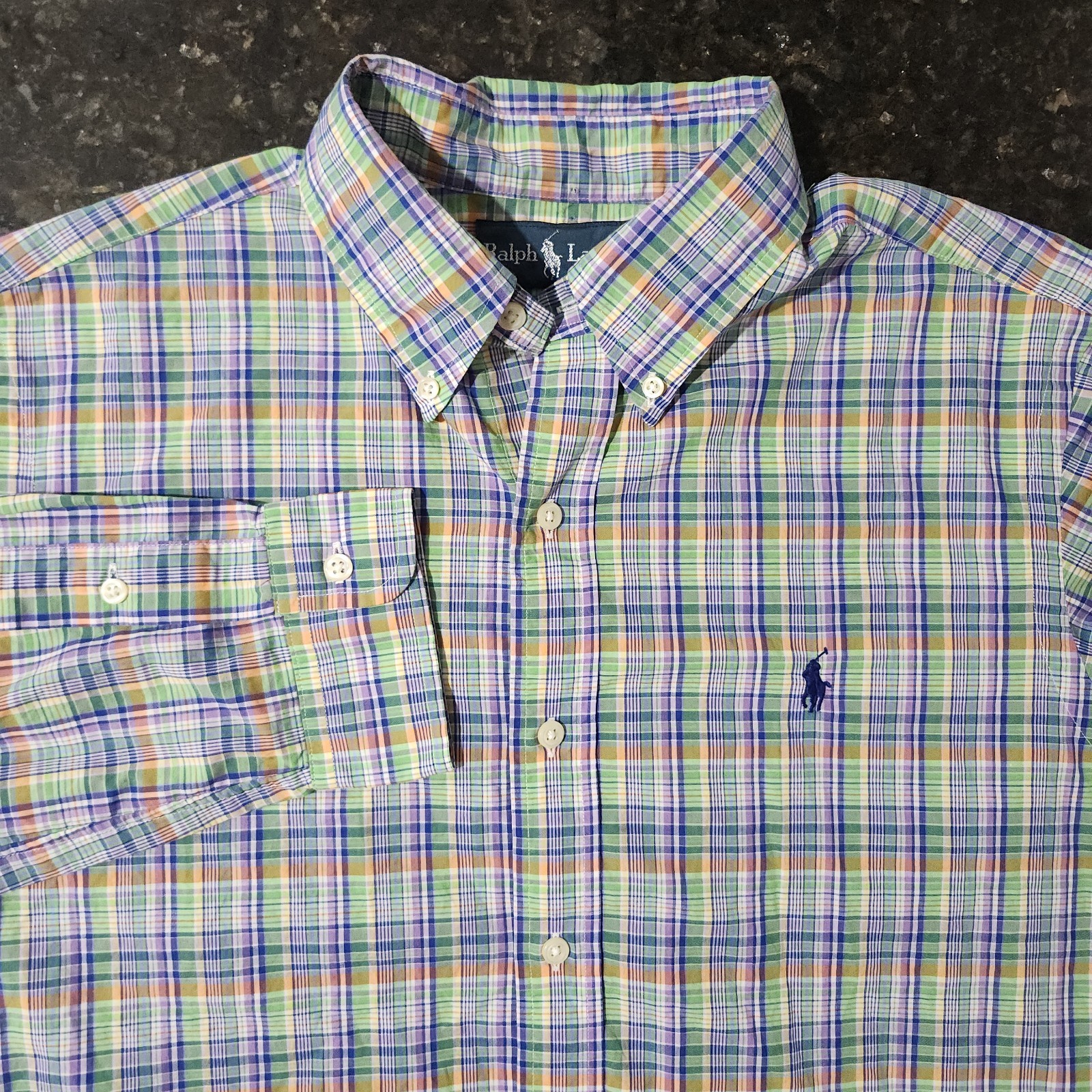 Polo Ralph Lauren Plaid Check Button Down Classic Preppy Outdoor Money Medium