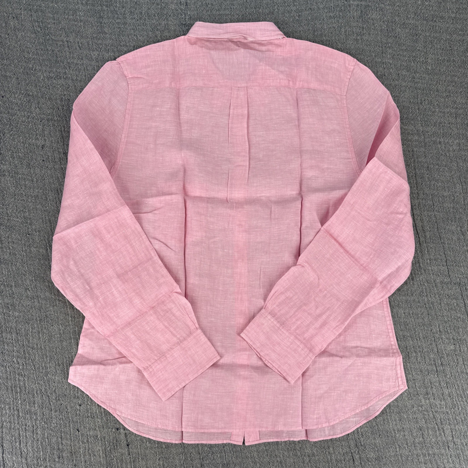 UNTUCKit Blush Pink Womens Long Sleeve Button Up Shirt 100% Linen – Size 14 NEW