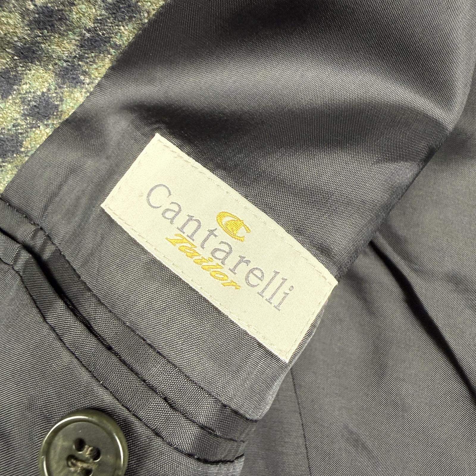 Cantarelli Sport Coat Mens IT 56 (46 US) Green Check Wool Tweed Made Italy
