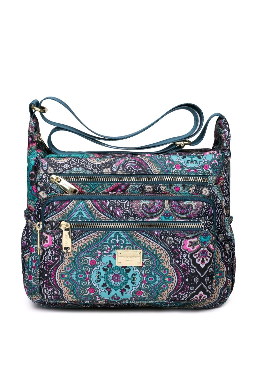 Pealwel Light Life Women Shoulder Handbag Roomy 10.2 x 8.2 inches Ss-black&blue