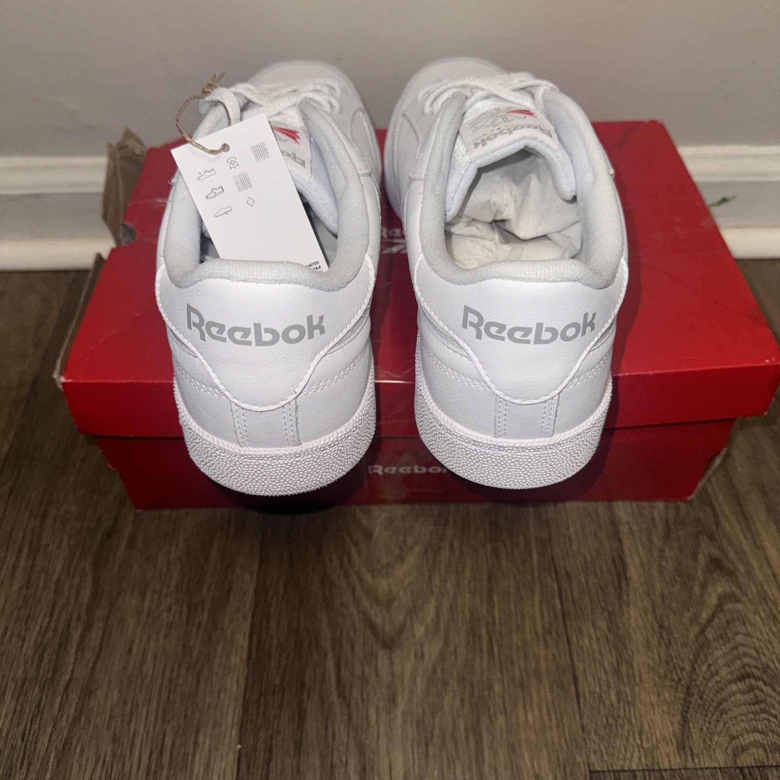 -Reebok Club C 85 Classic Men’s White Low Top Lace-Up Sneakers Solid Mens 11