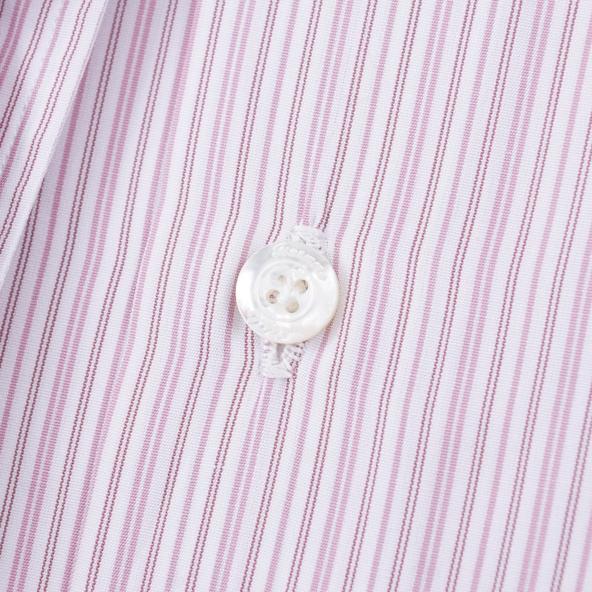 Finamore Napoli Pink-Burgundy Stripe Cotton Dress Shirt 17 x 37 (Eu 43) NWT