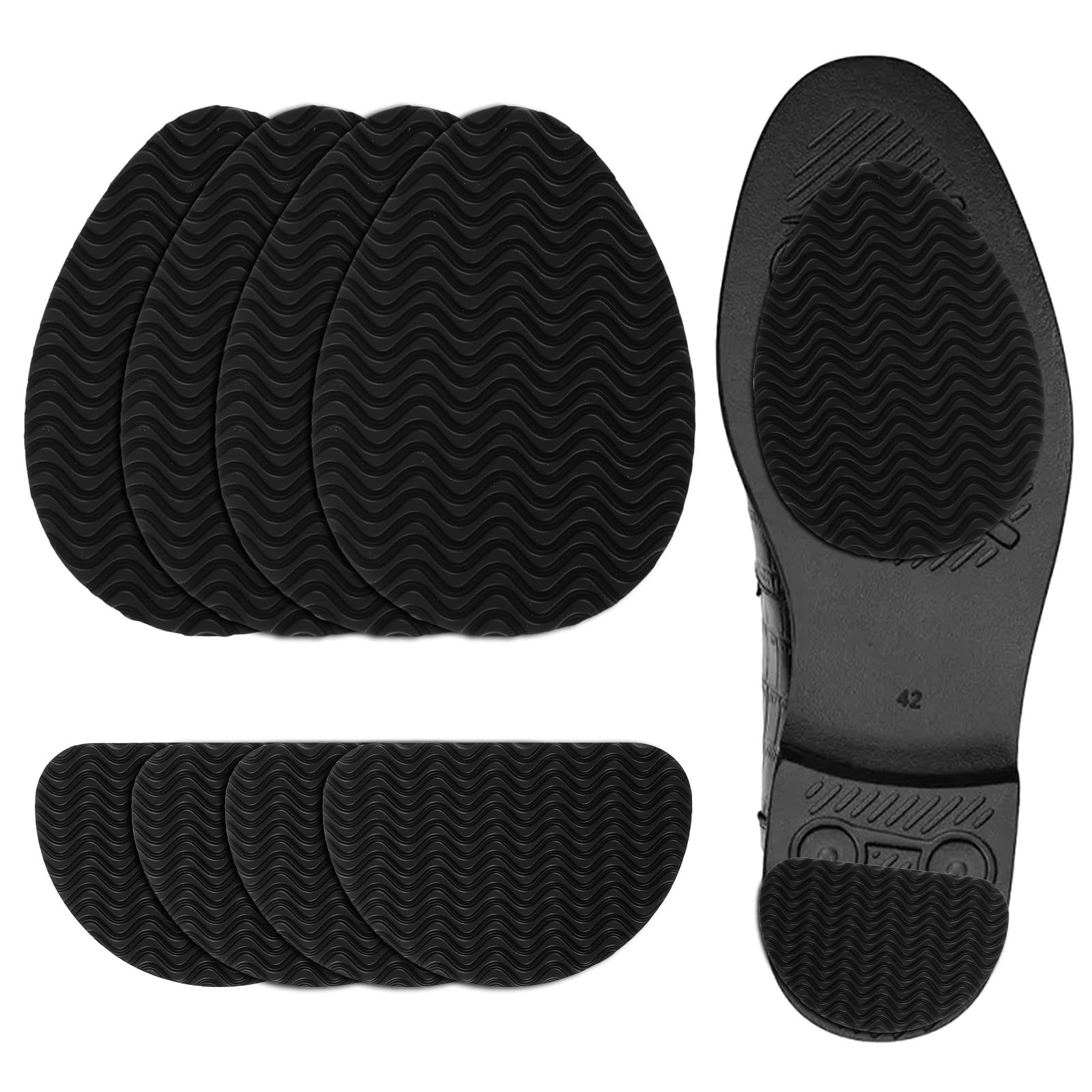 Shoe Grips on Bottom of Shoes, 8 Pcs Non Slip Pads Self-Adhesive Black