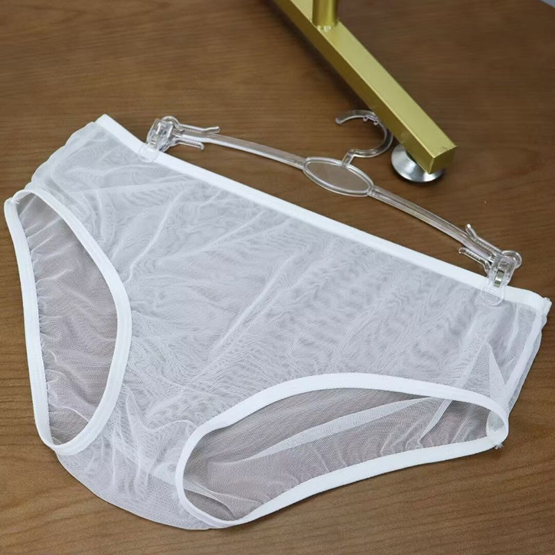 Sweet Womens Transparent Sheer Panties Briefs Mid Waist Sexy Knickers Underwear