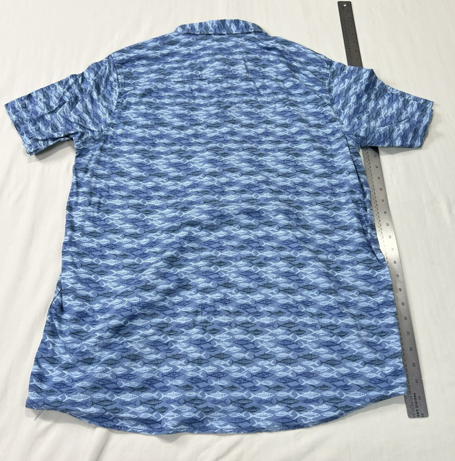 Field & Forest Shirt Mens XLT XL Tall Blue Bayside Fish Stretch Outdoor Fishing