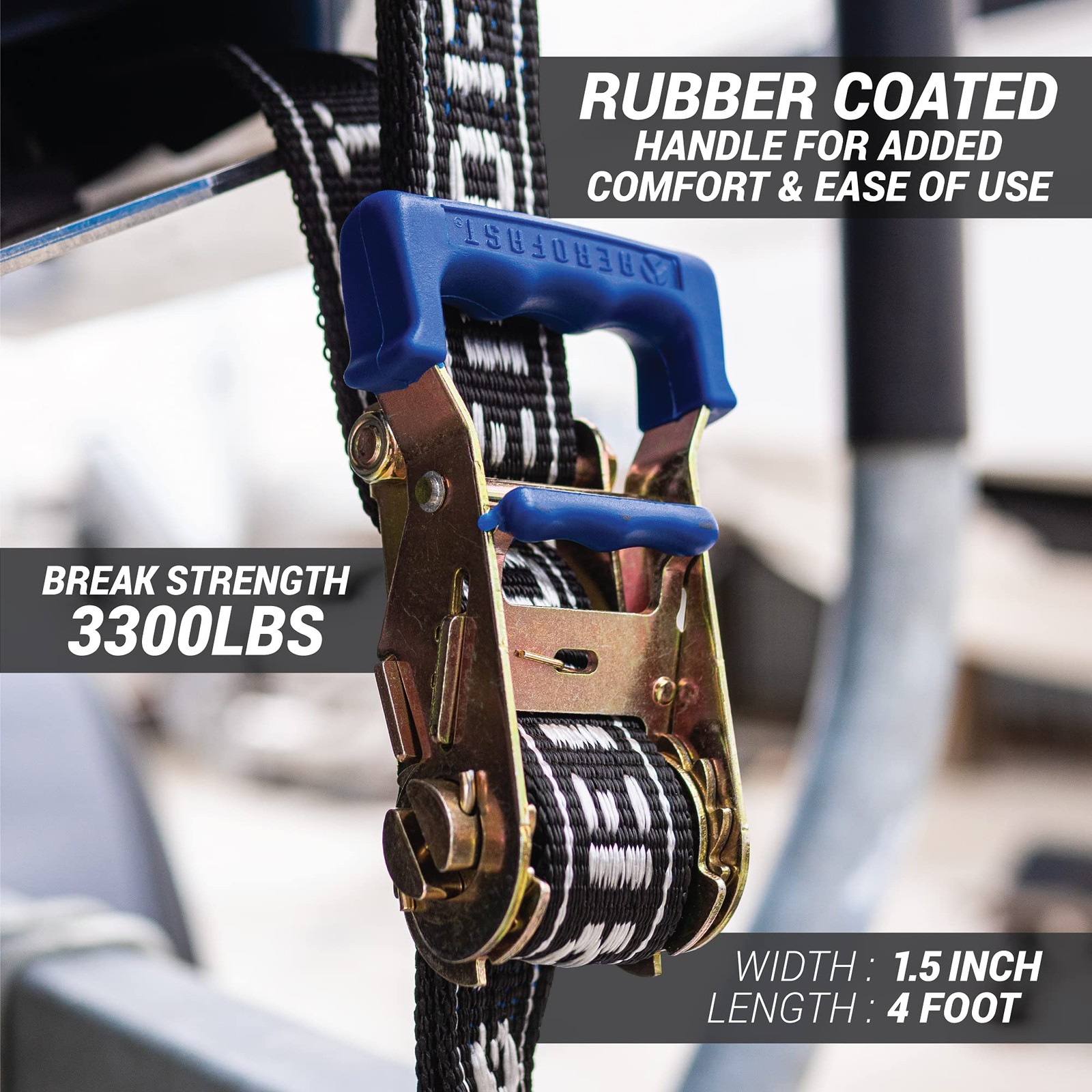 Aerofast Rear Transom Boat Trailer Straps Ratchet Tie Downs Strap Made In Nz –