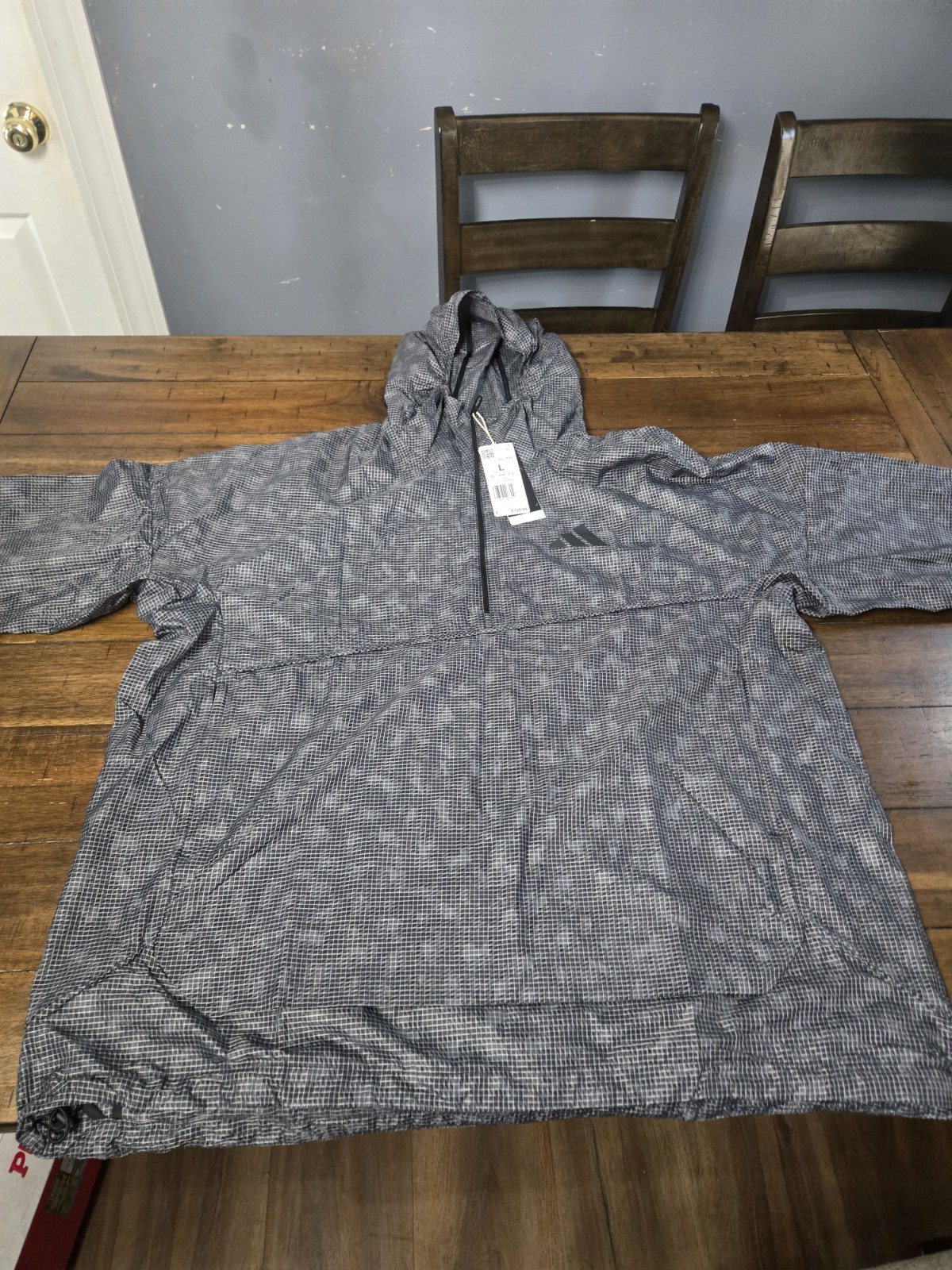 Adidas Terrex Xploric Clima365 Men’s Sz L Wind Anorak Jacket Grey Carbon KE7515