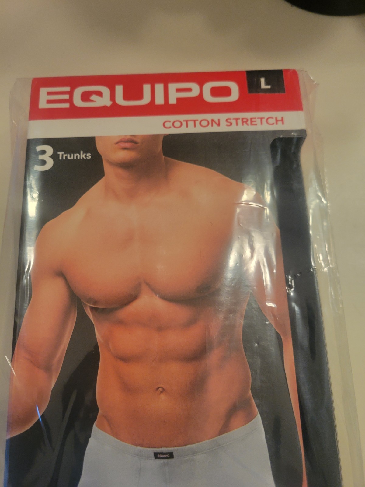 3-Pack Equipo TRUNK Brief Underwear BLACK Cotton Stretch men Large L (28-30) NIP