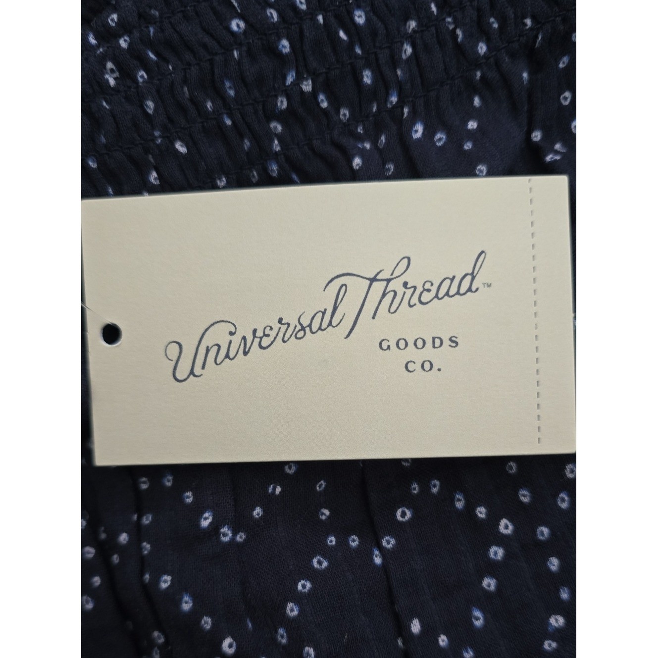 NWT Universal Thread Navy Geometric Print Strapless Tube Top Medium