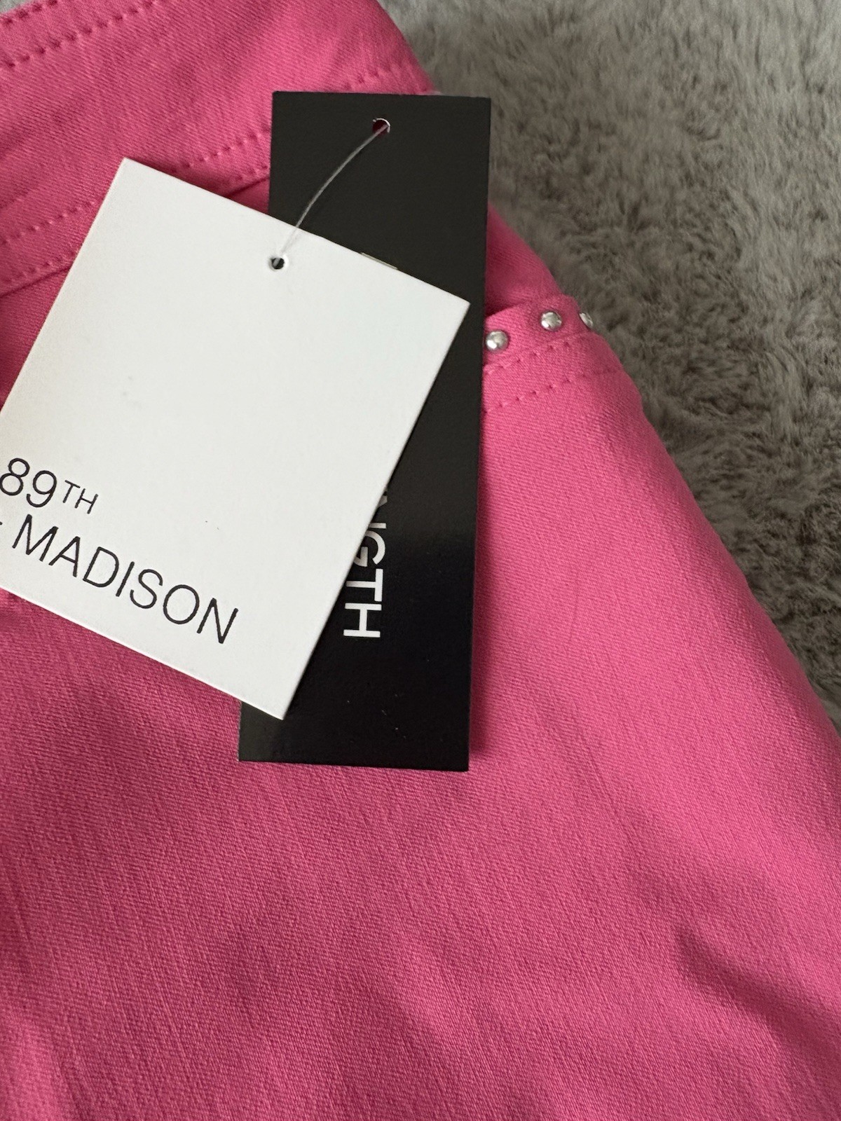 89th and Madison Pants Size 14 Ankle Length Pink stretch new silver accents