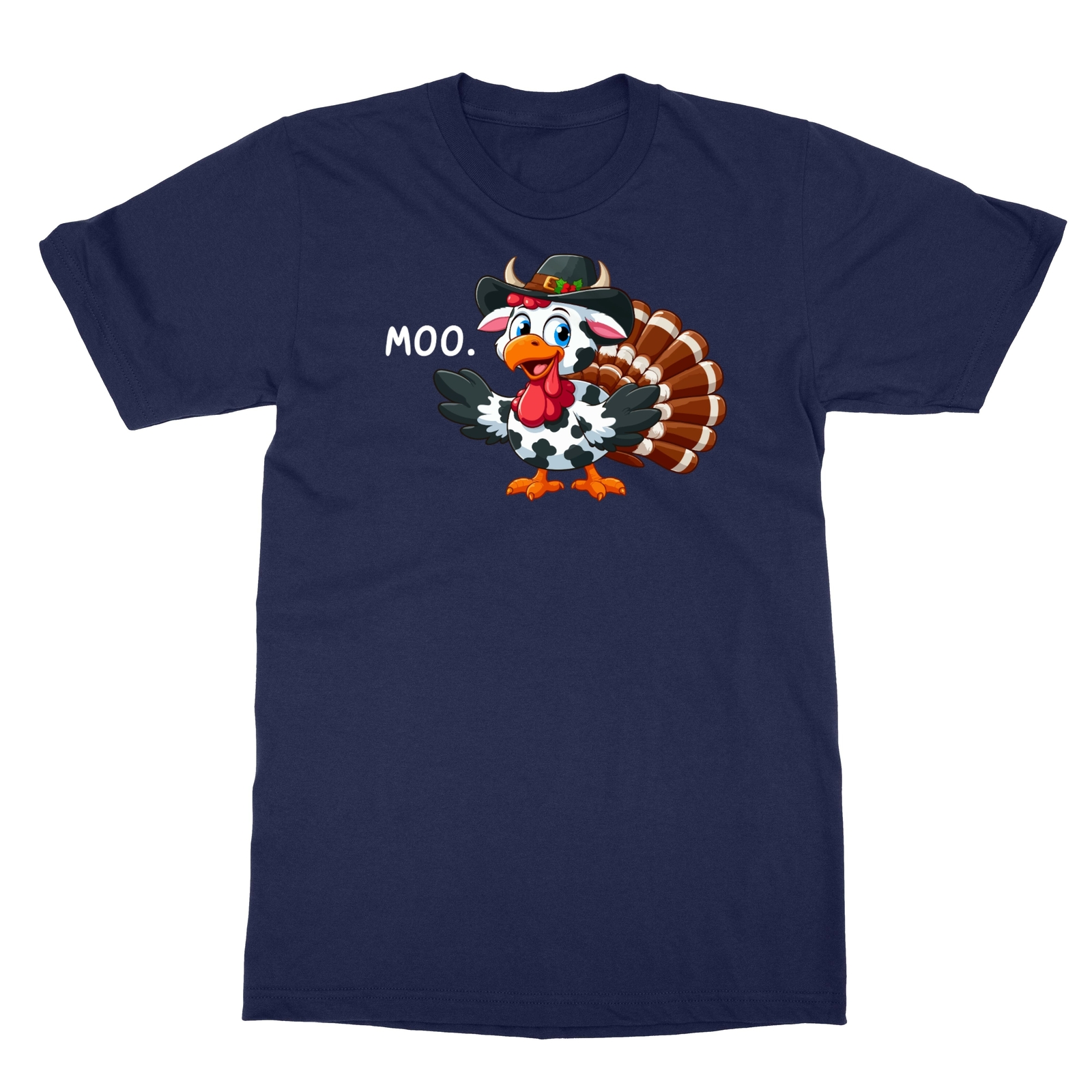 Moo Turkey Cow Funny 2024 Family Thanksgiving Unisex T-Shirt