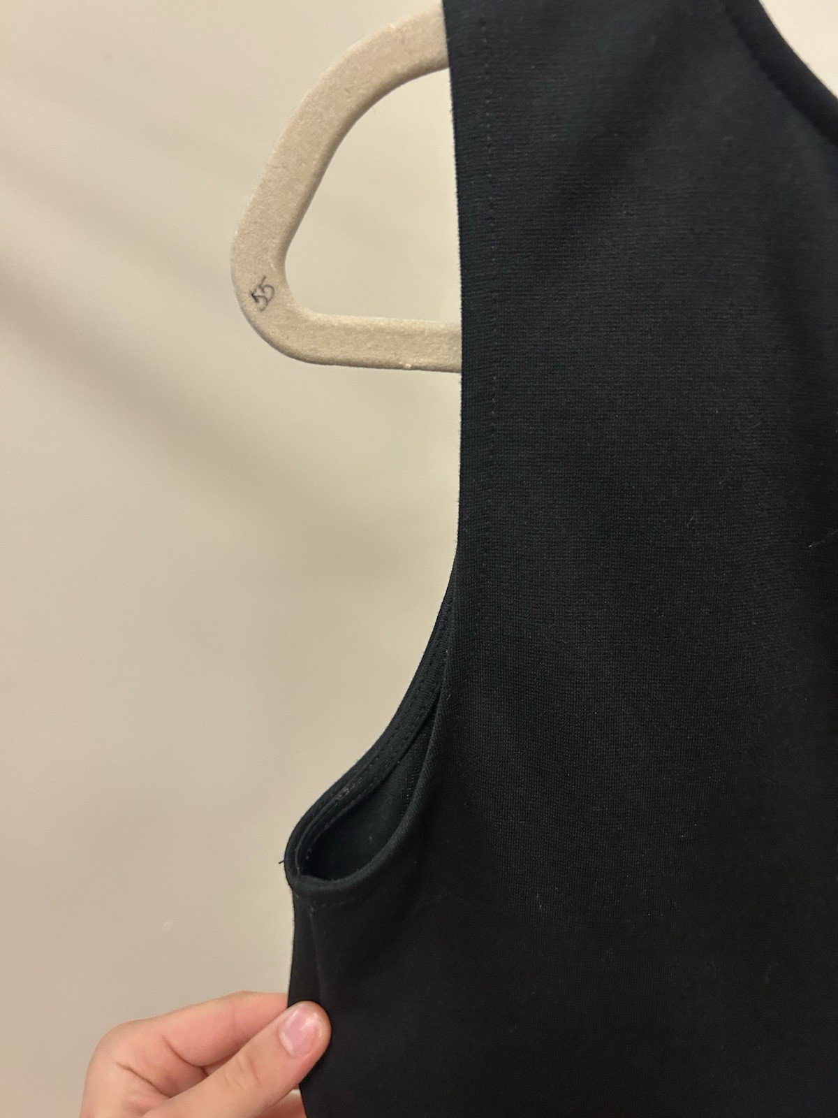 #4 Ann Taylor Loft Size Small Black Tank zip Up Back Sleeveless W Ruffle Bottom