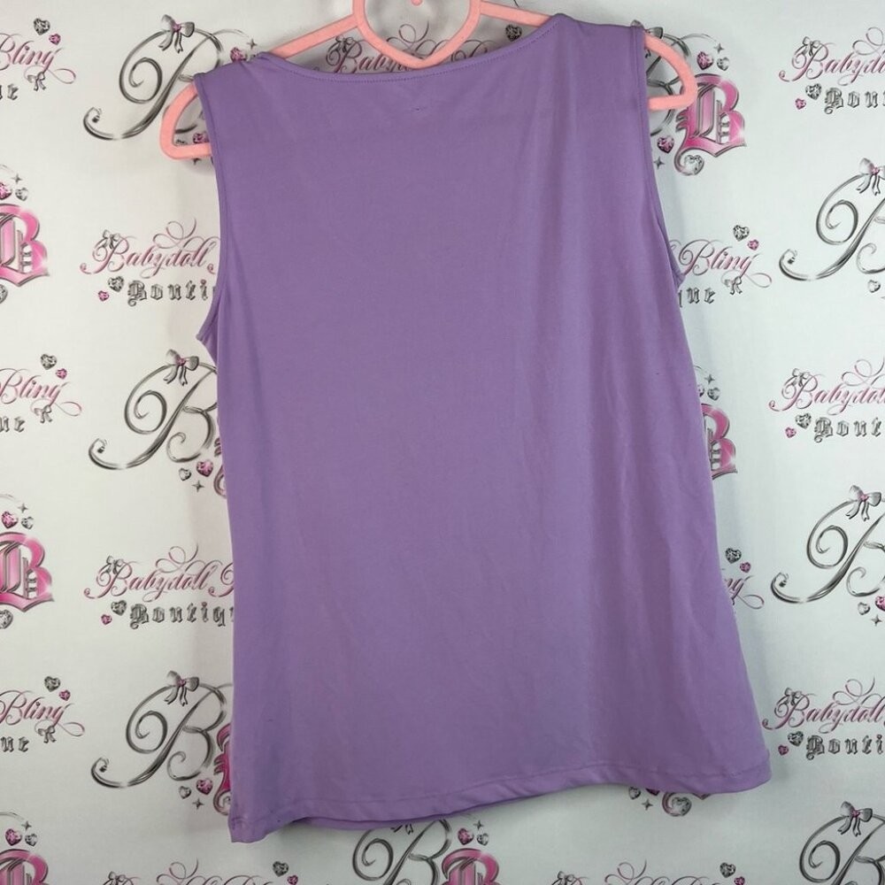 Cleo tank top camisole purple light Lavender Tank Top swoop neckline luxe