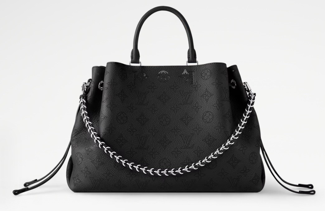 Louis Vuitton Black Monogram Bella Tote Top Handle Bag w/ Chain