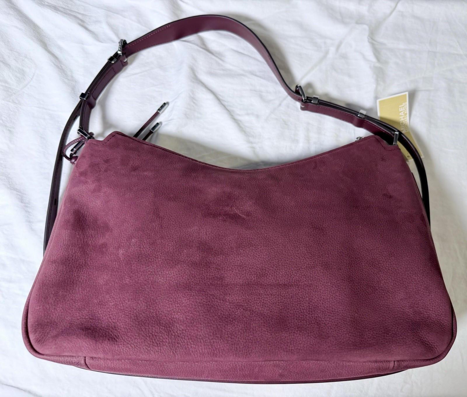 NWT Michael Kors Nolita Medium Nubuck Shoulder Crossbody Bag, Oxblood Red