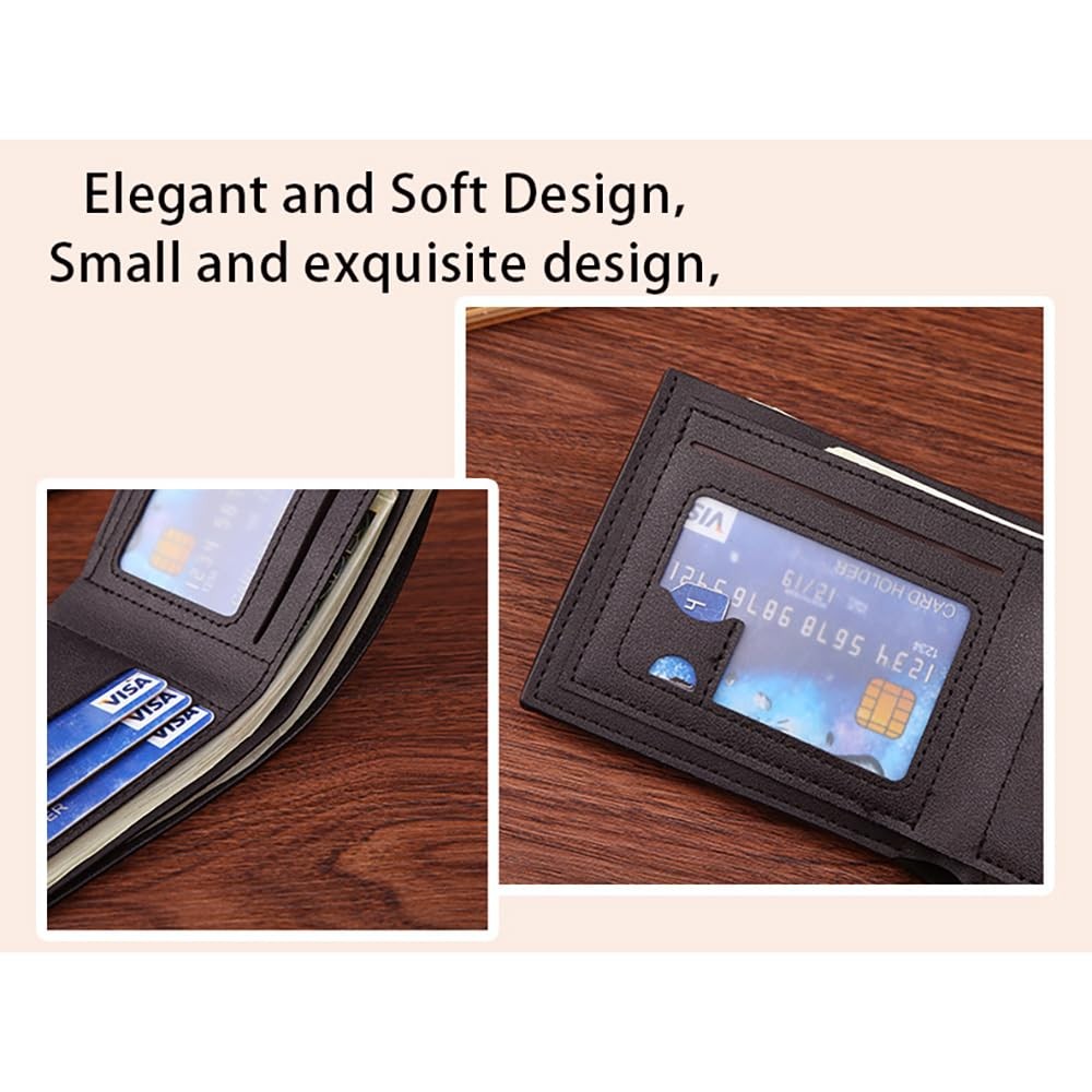 MUFANDUO Slim Wallet for Men with Money 4.68 x 3.75 x 0.6 inches, Coffee d