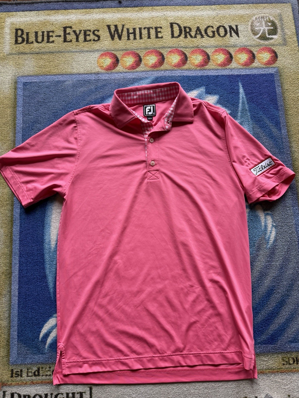 FootJoy Titleist Polo Shirt Mens Medium Pink Golf Performance Preppy Logo