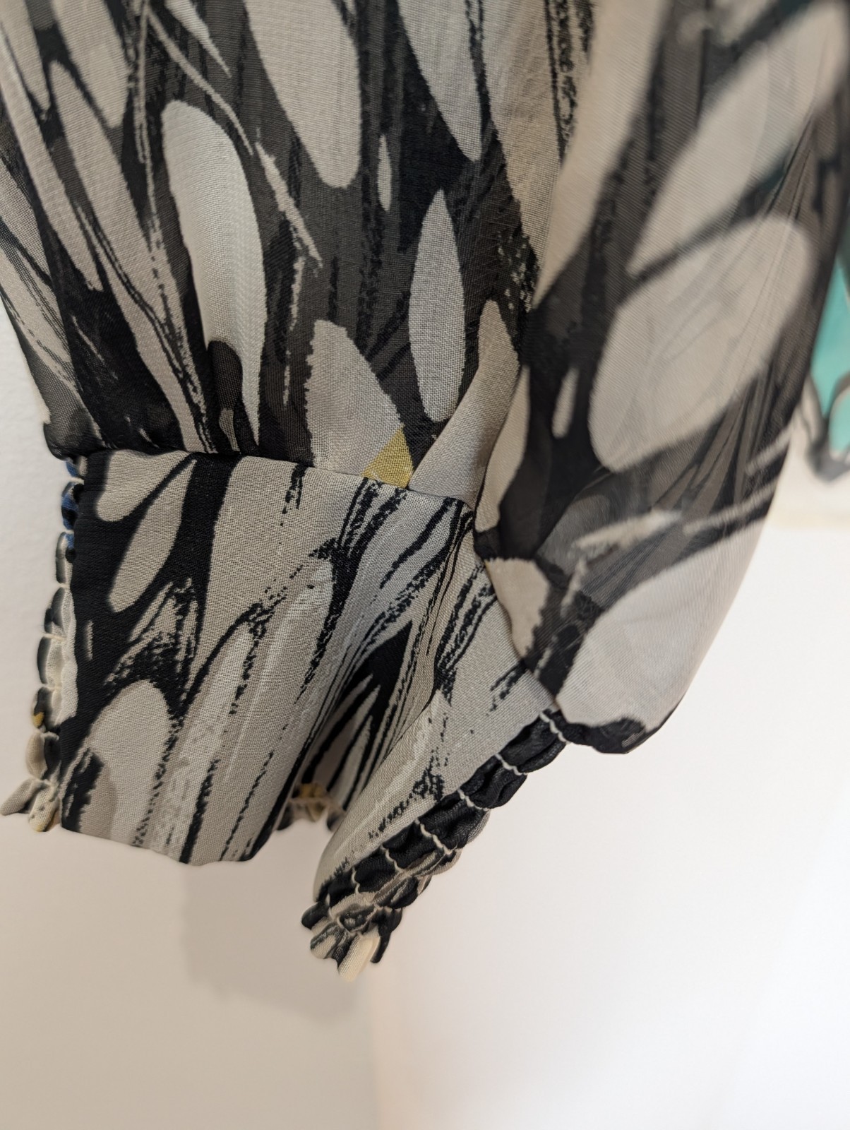 Dorothy Perkins Butterfly Print Statement Blouse Size 12 Sheer Top Boho