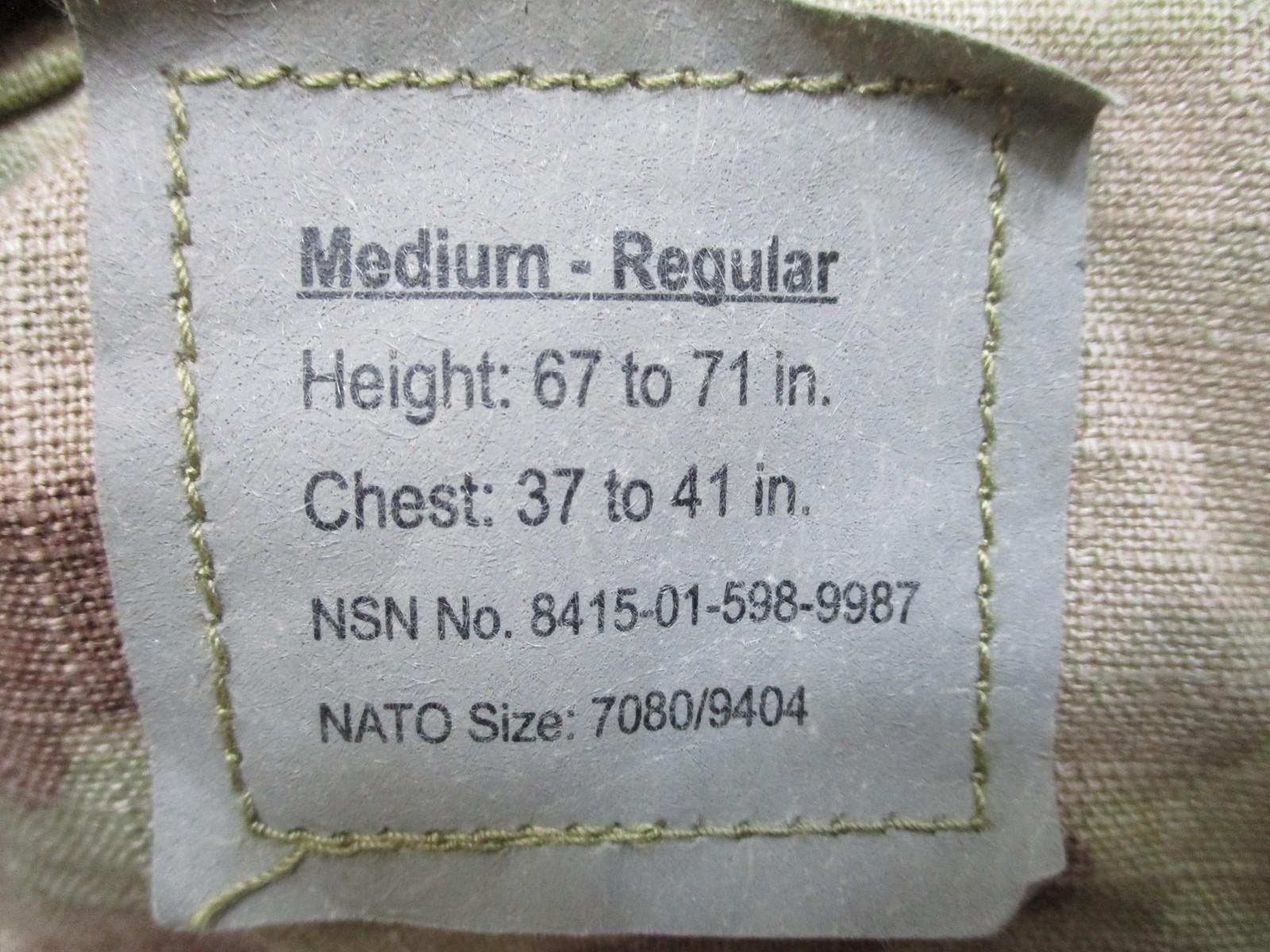 New US Army Combat Uniform ACU Flame Resistant Coat Medium Regular MultiCam