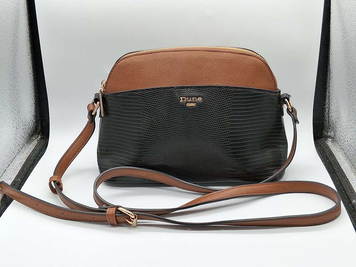 Dune London Two-Tone Dome w/Adjustable Crossbody Strap and Bottom Studs
