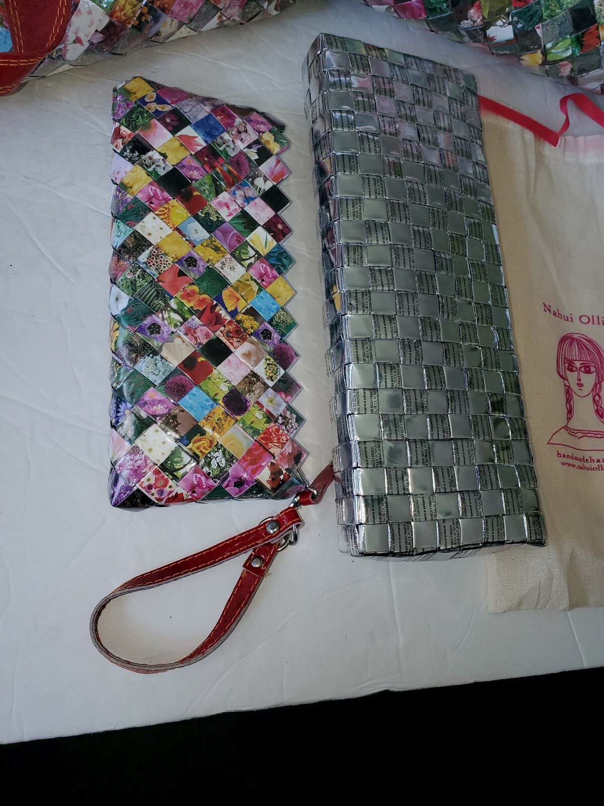 4 NAHUI OLLIN Awesome Group of Bags Day Evening Wristlet Floral Hard to Find