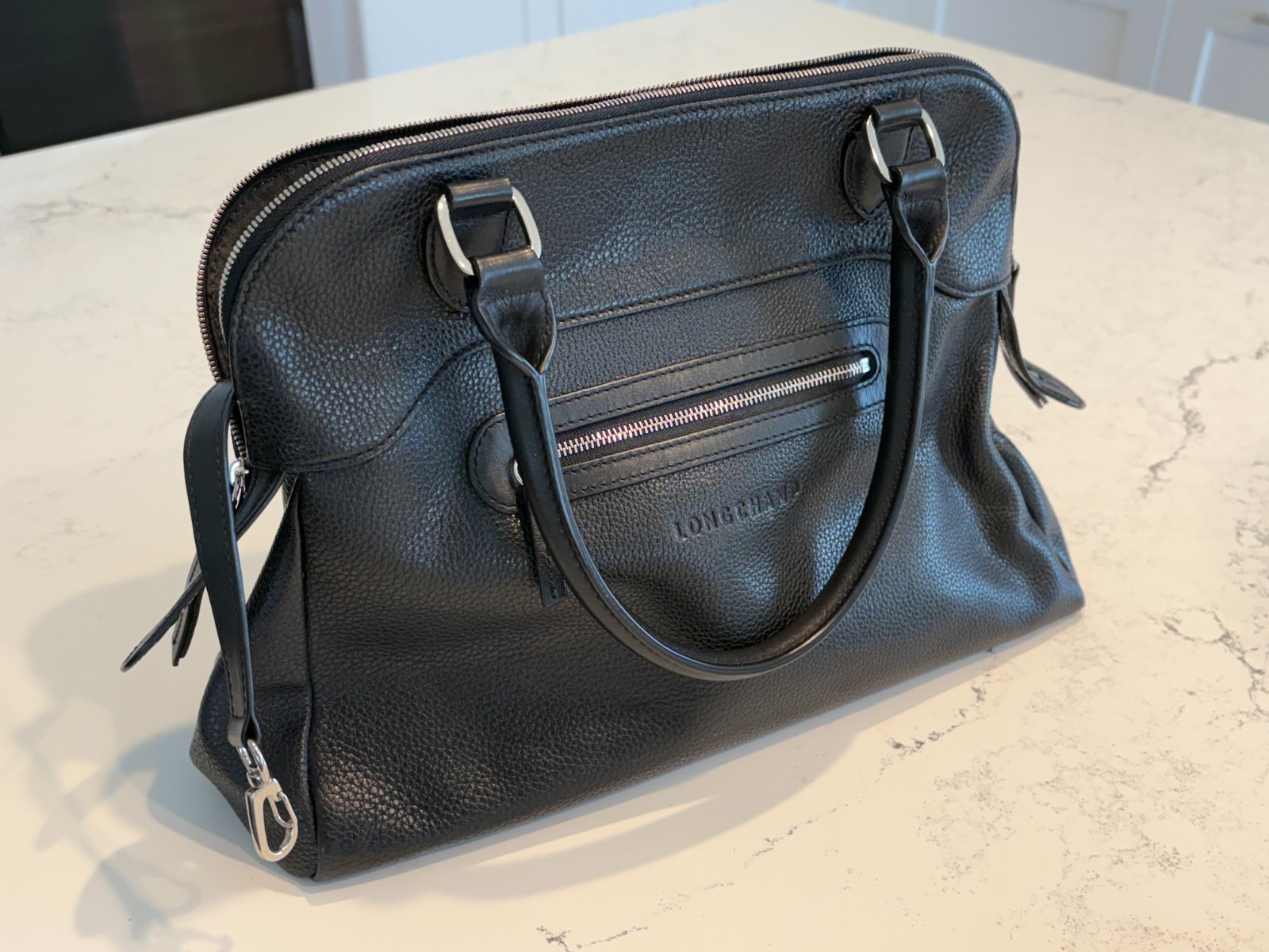 Longchamp Black Leather Handbag NWOT