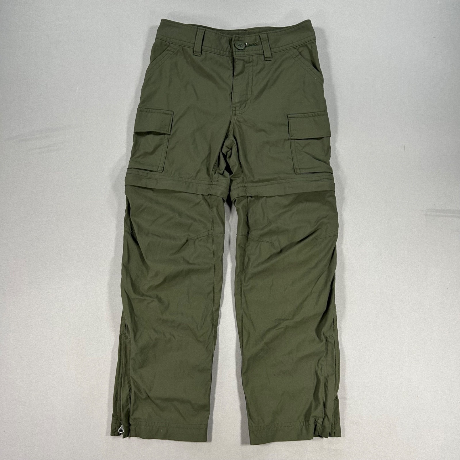 REI Pant Boy Youth XSmall 6/7 Zip Off Convertible Cargo Green