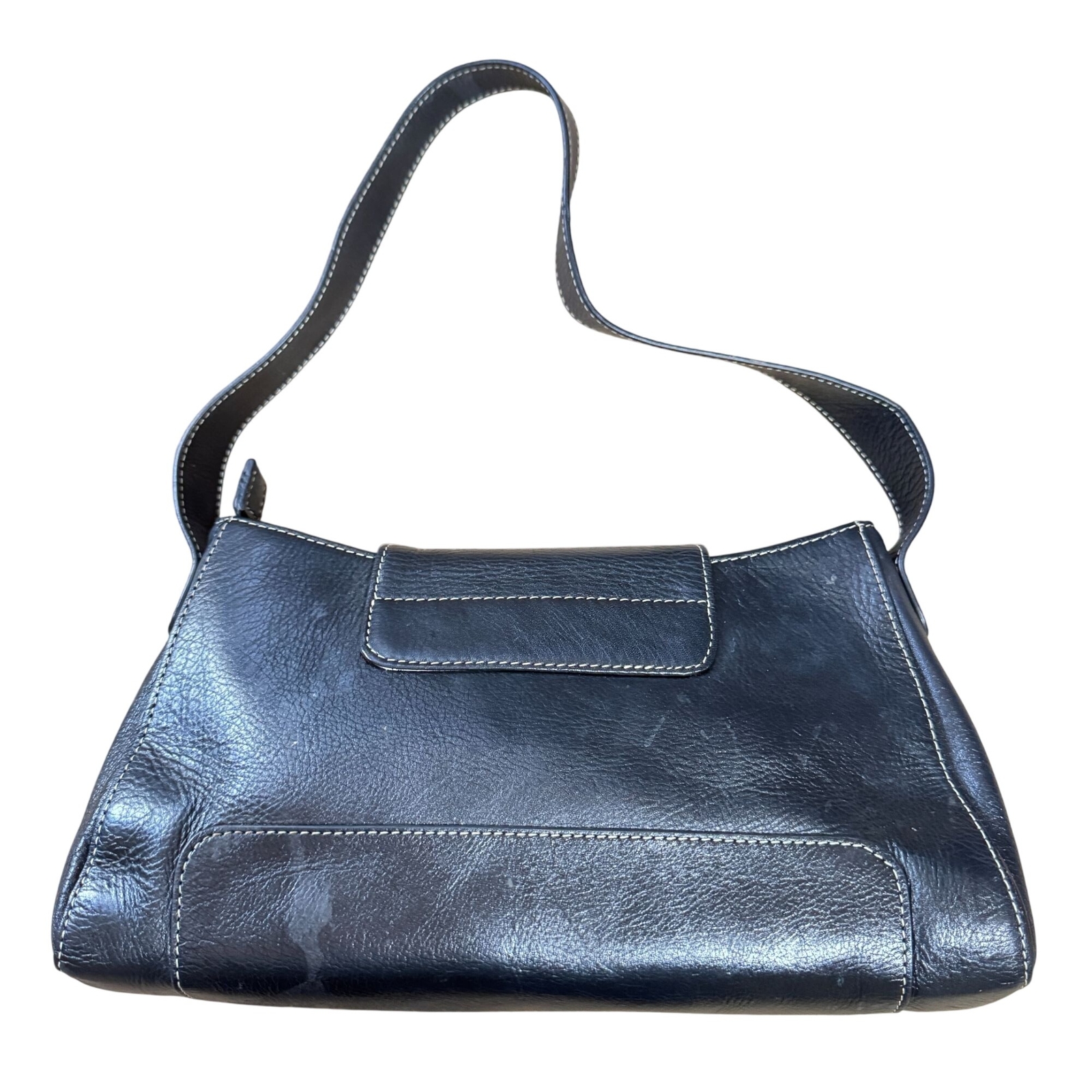 Pendleton Genuine Leather Purse Black Embossed Logo Shoulder Bag Tote 6″x11.5″