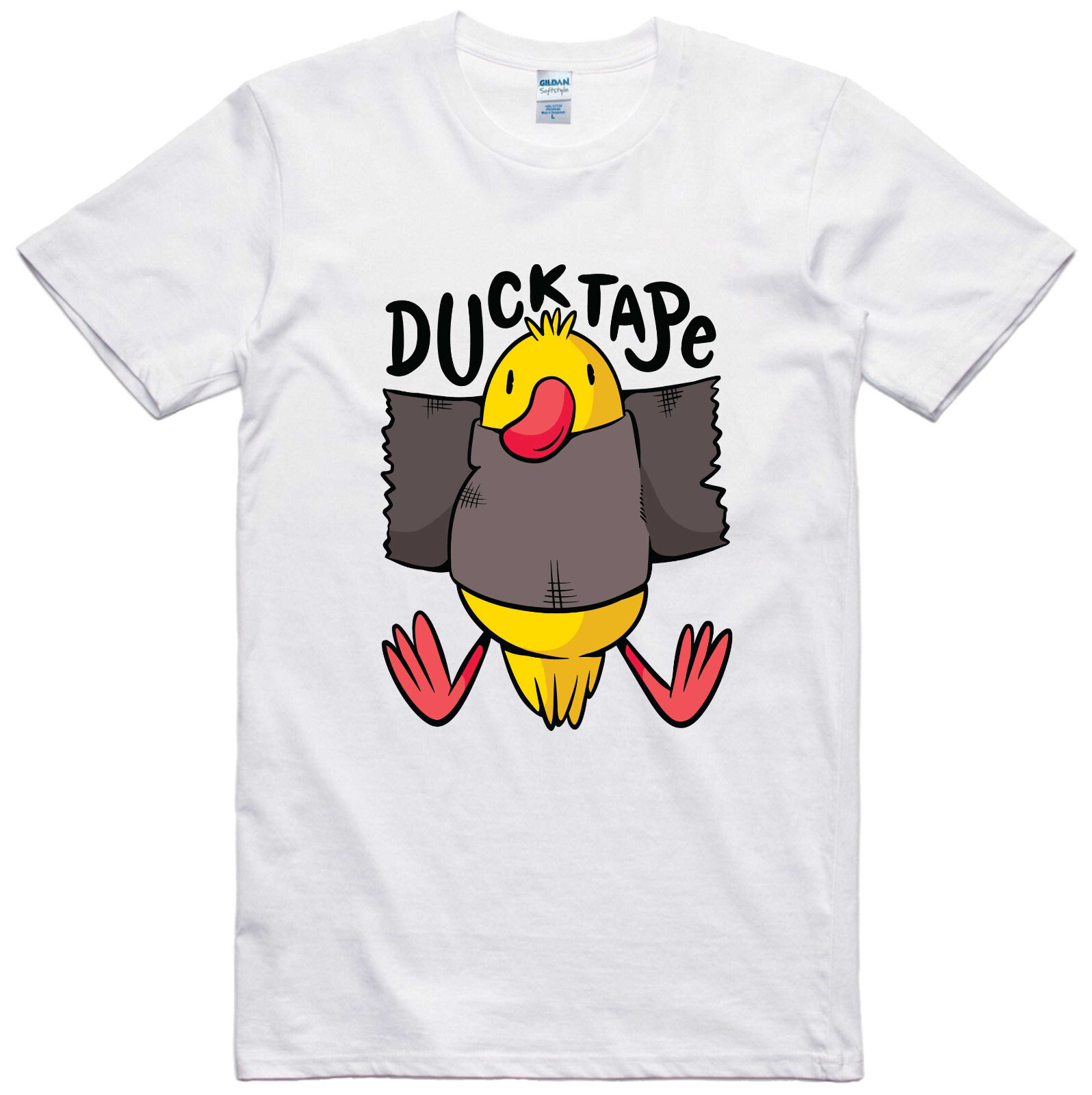 Funny T Shirt Duck Tape Print Regular Fit 100% Cotton Tee