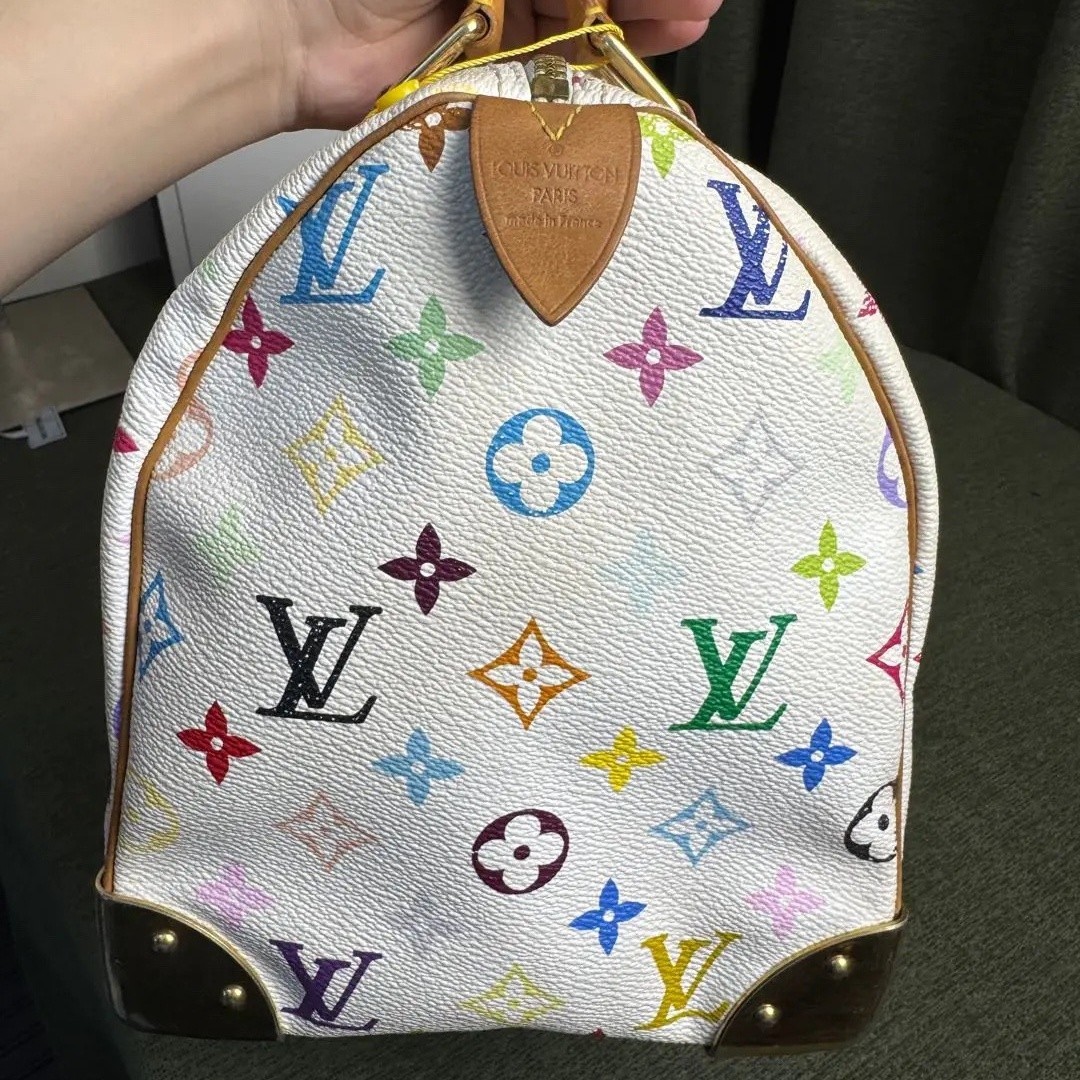 Louis Vuitton LV Monogram Multicolore White Blanc Speedy 30