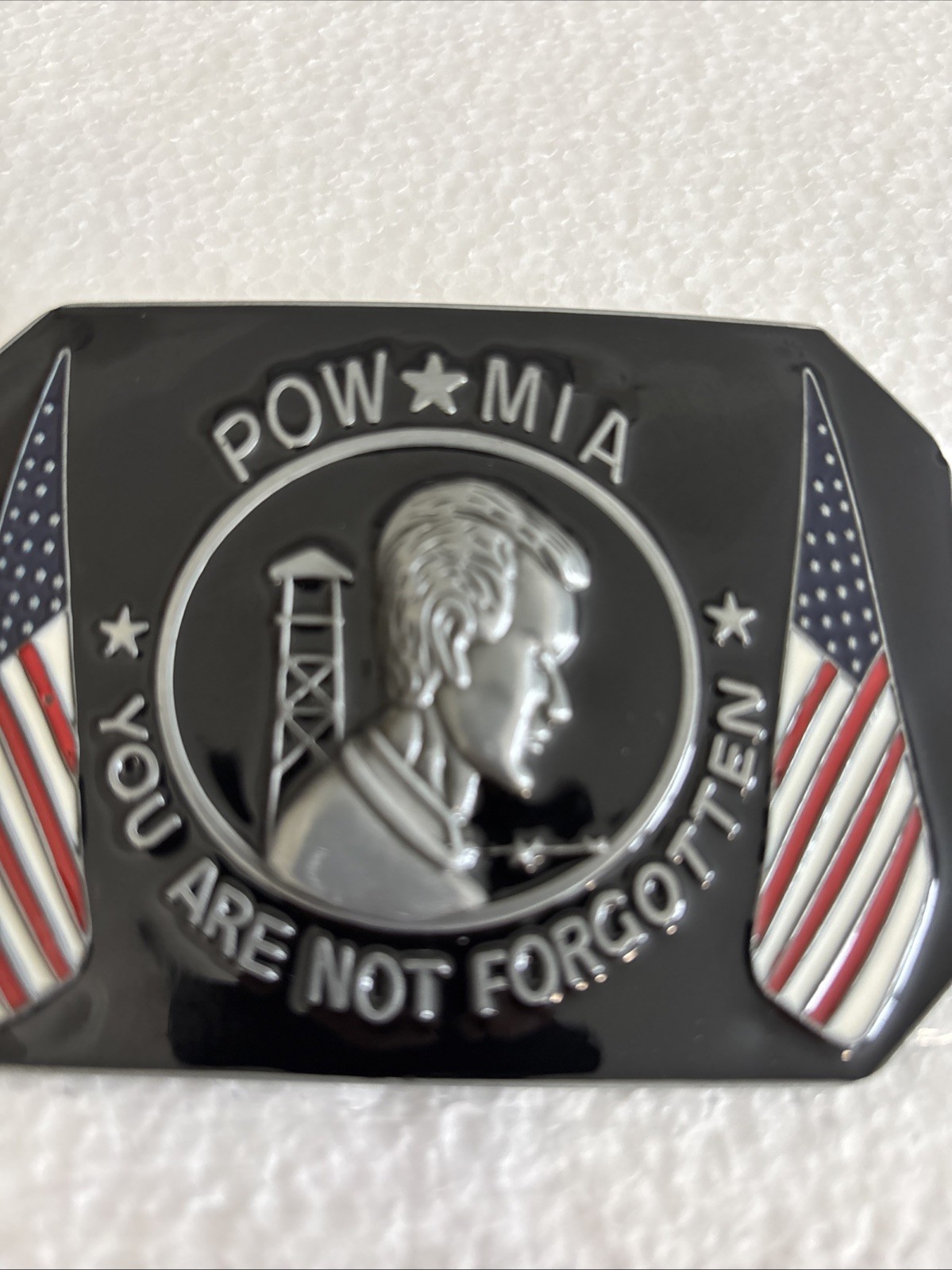 POW MIA Belt Buckle In Very Good Condition