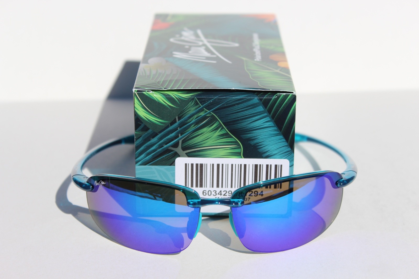 MAUI JIM Hookipa POLARIZED Sunglasses B407-03 Transparent Blue/Maui Blue NEW