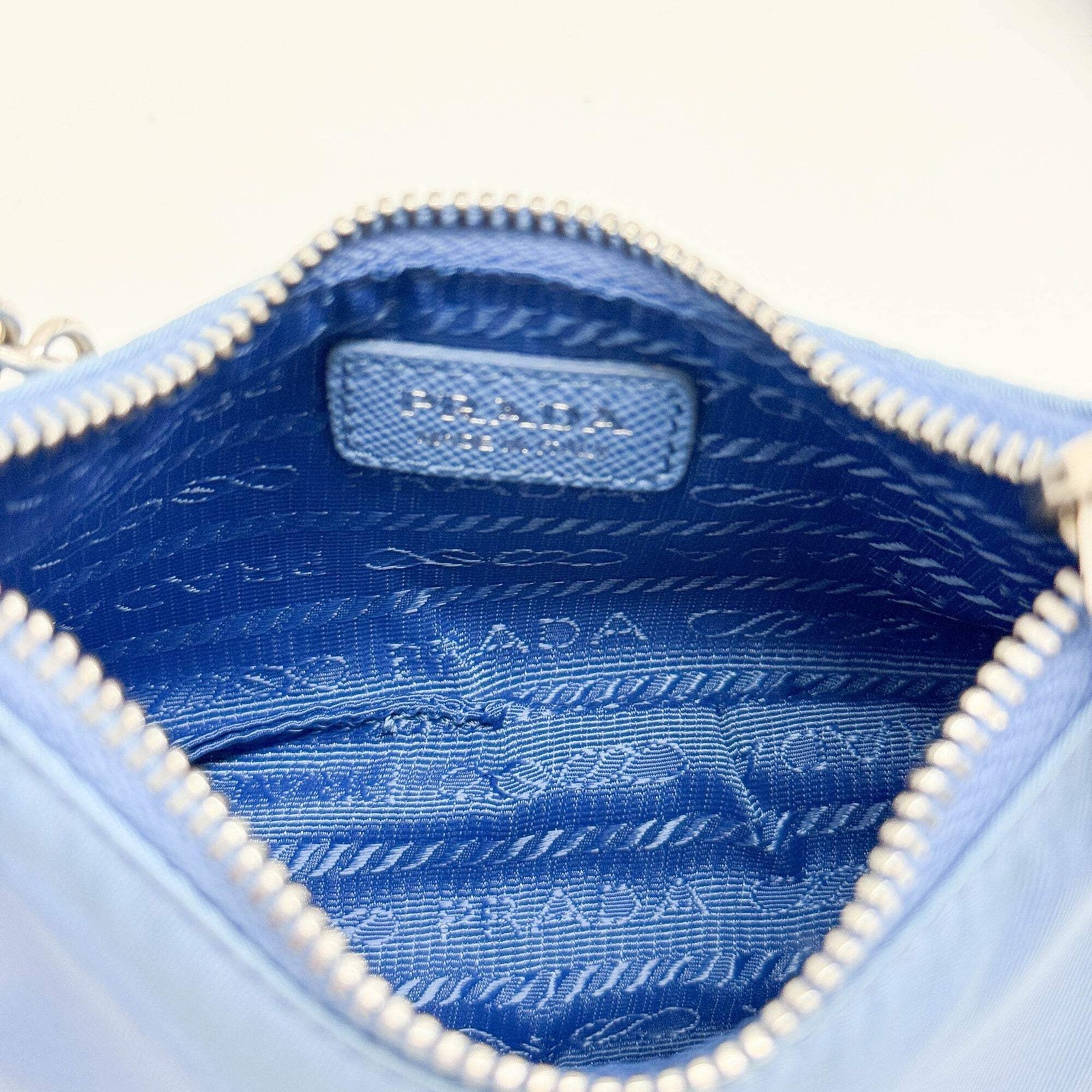 PRADA Mini Re-Edition 2005 Re-Nylon Blue Nylon Hand Bag
