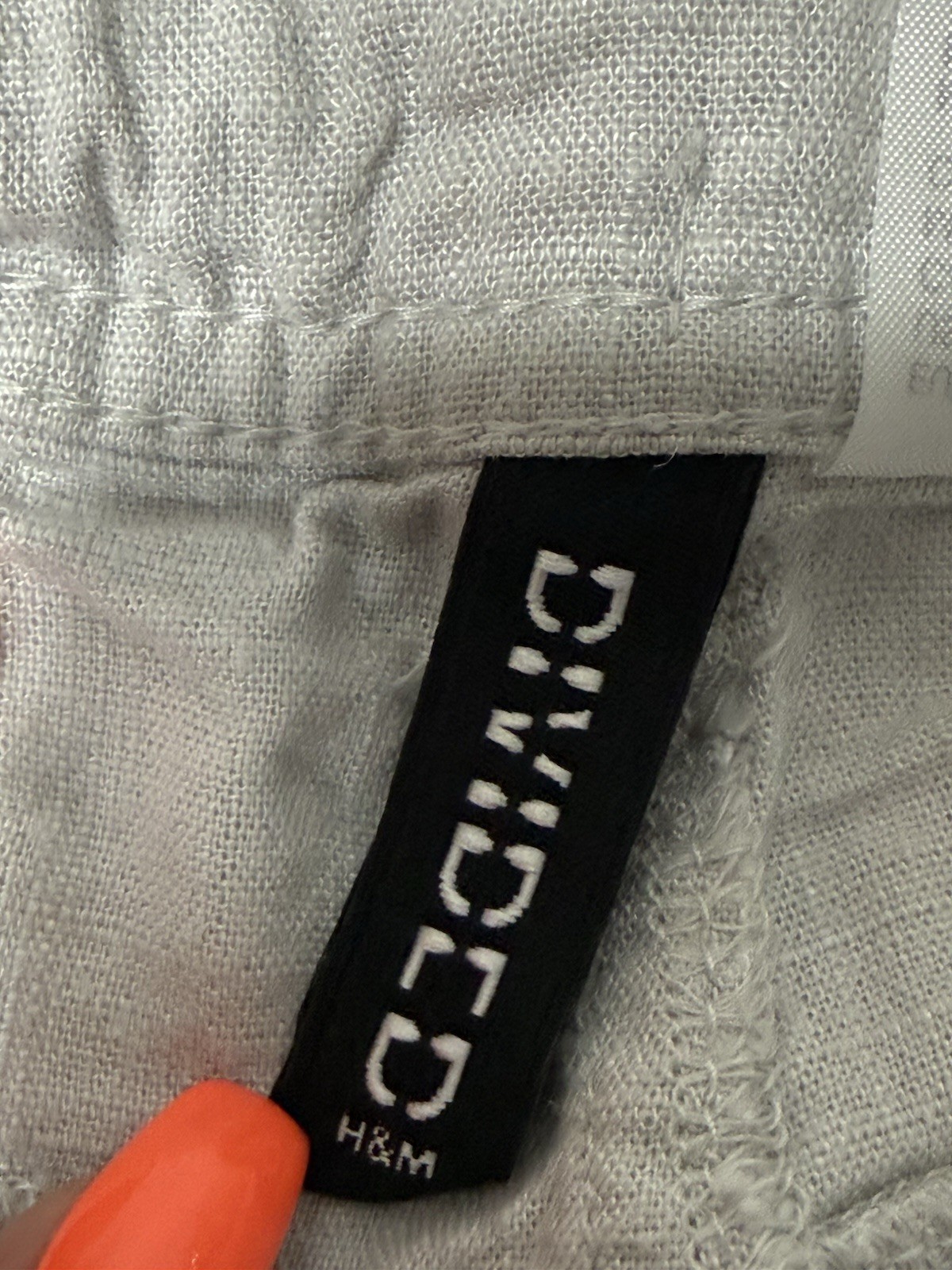 H&M Divided Women’s Linen Blend Pants Gray Button/Drawstring/Zip