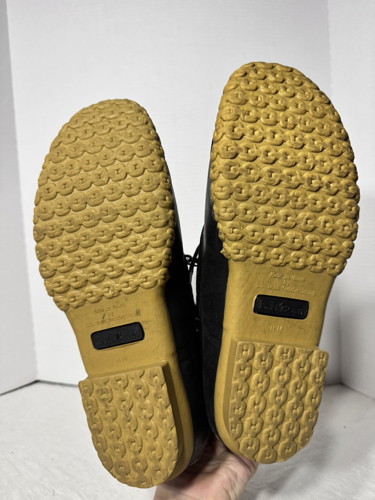 LL Bean Black Quilted Duck lined Boots made in Maine womens 11M Winter snow shoe