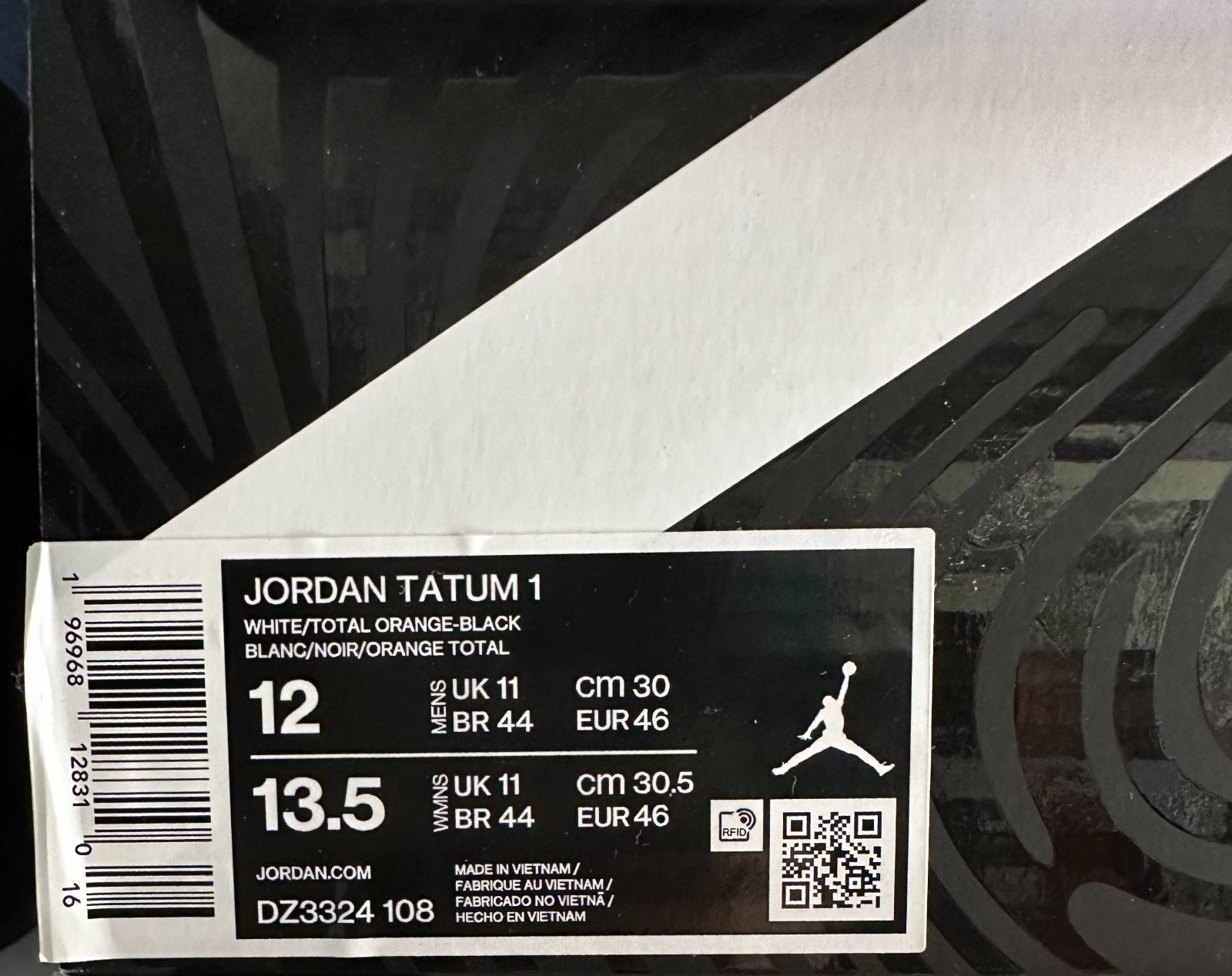 Nike Air Jordan Tatum 1 ‘Home’ White/Green/Orange DZ3324-108 Men’s US 12