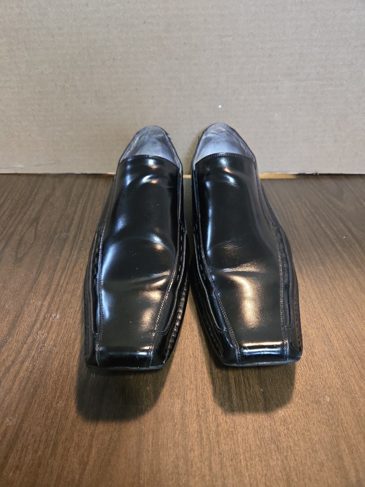 Stacy Adams Men’s Black Leather Slip-On Square Toe Oxford Dress Shoes 13M
