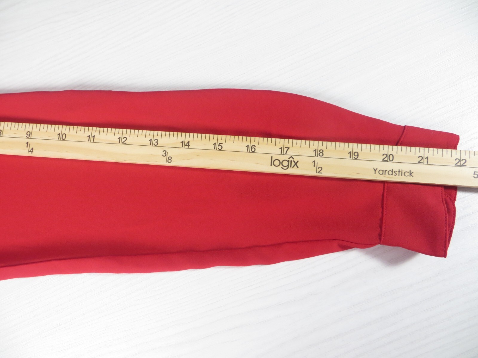LOFT Women Slippery Comfy Polyester Blouse 2-Way Long Sleeve Pocket Deep Red SP