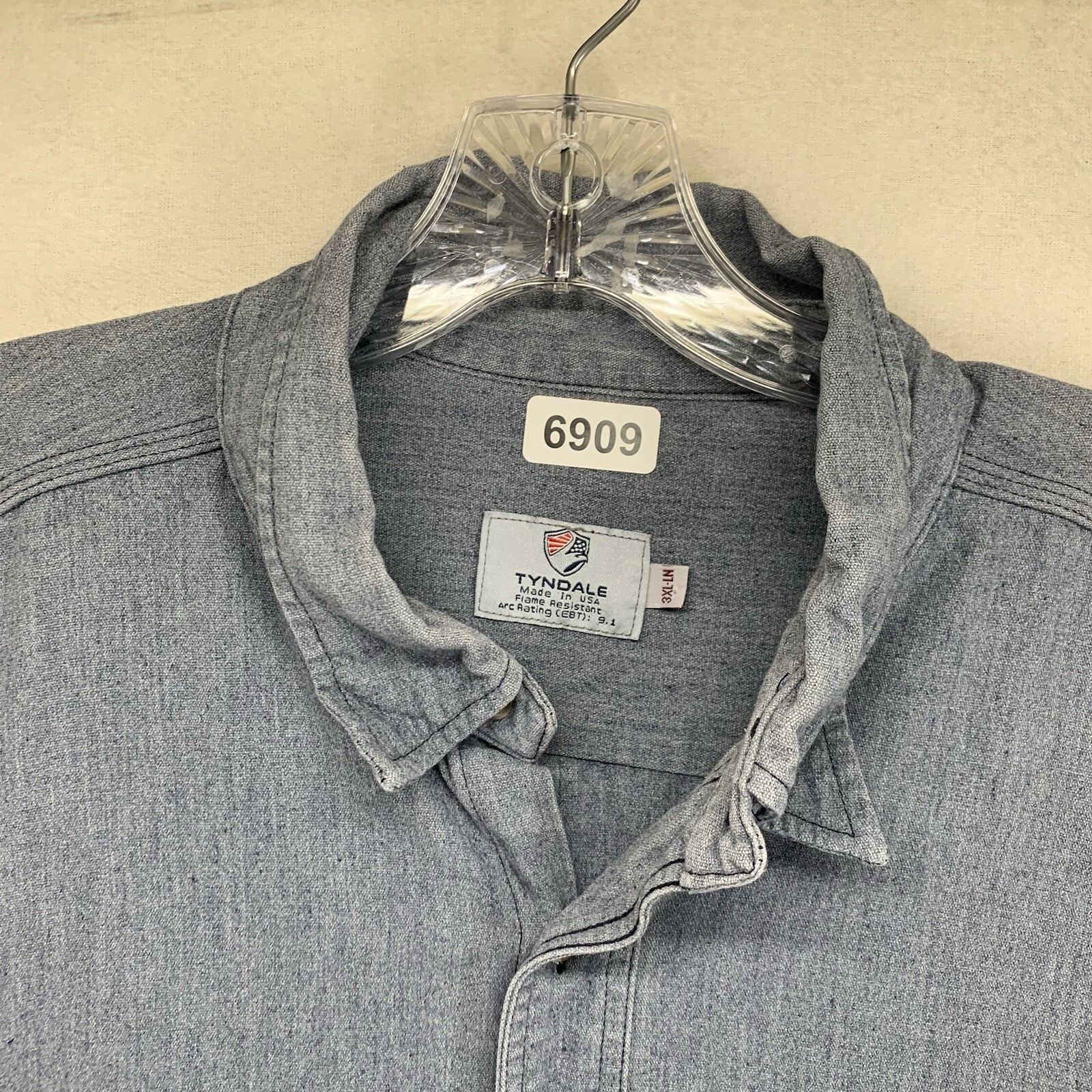 Tyndale FR Button Down Shirt 3XL 9 CAL HRC 2 ARC 9.1 Light Gray Spots & Wear