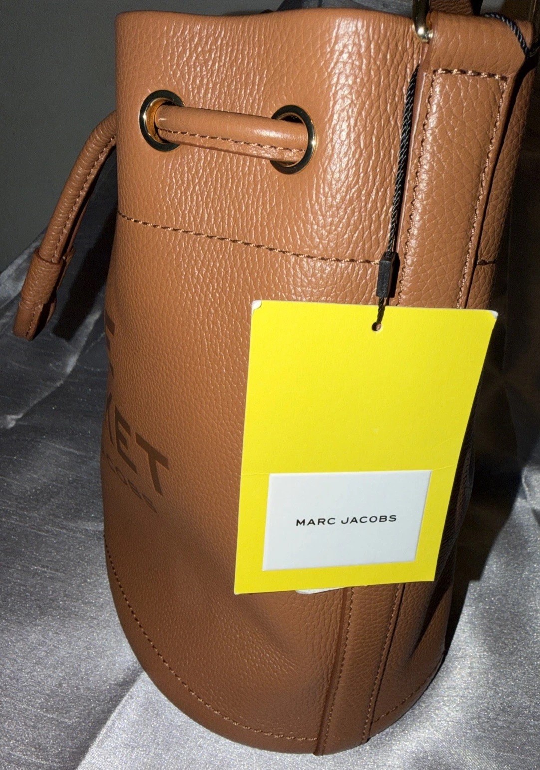Marc Jacobs Brown Bucket Shoulder Bag Drawstring Gold Hardware