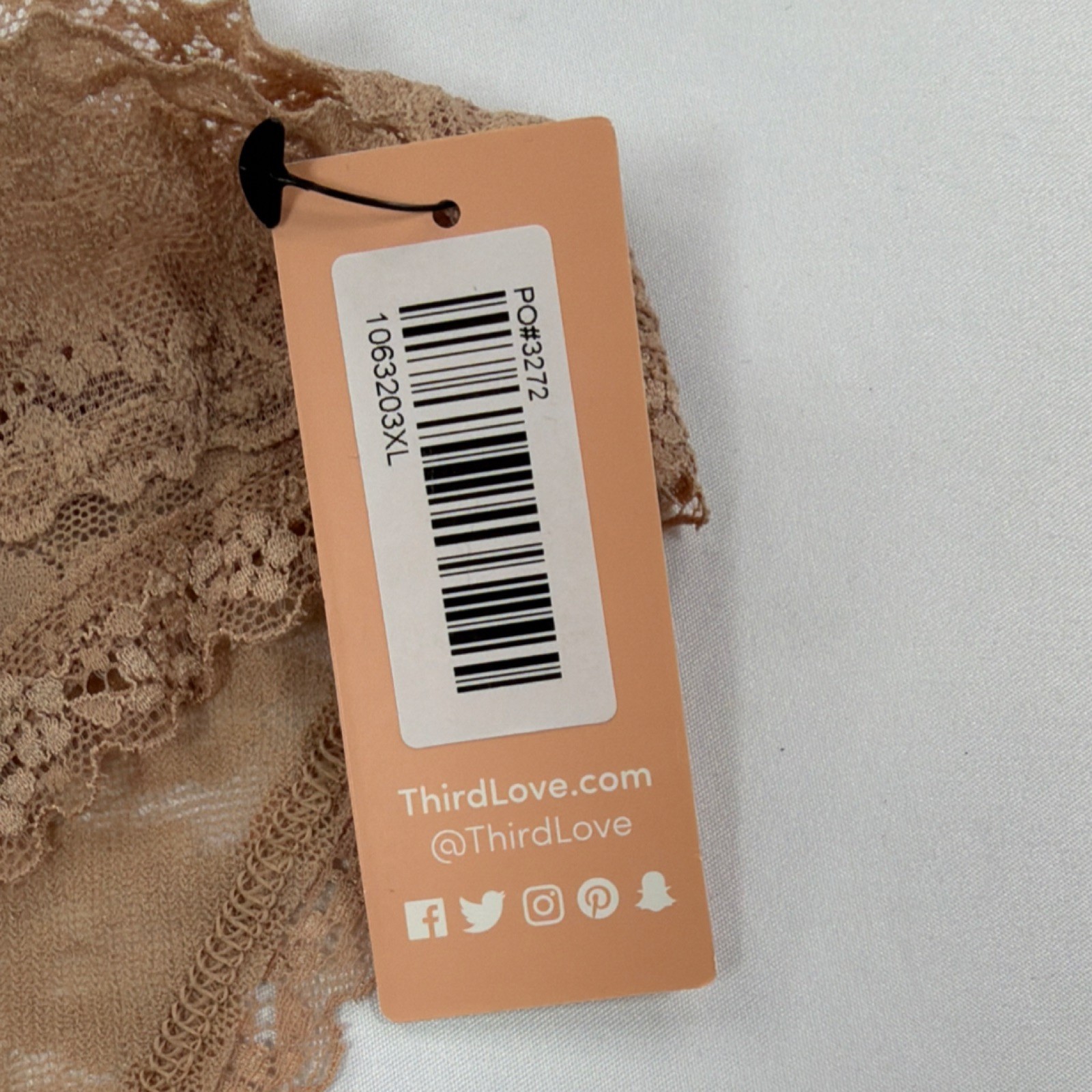 NWT ThirdLove Lace Floral Panties XL Beige Stretch Nylon