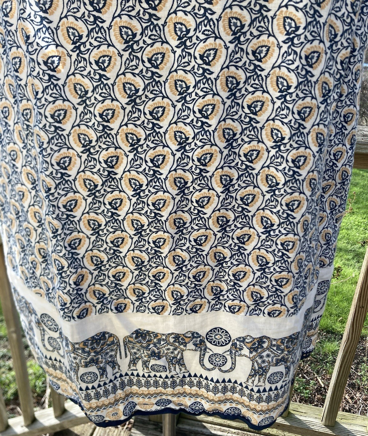 J. Jill Love Linen Elephant Print Sleeveless V-Neck Tunic Top XL PETITE