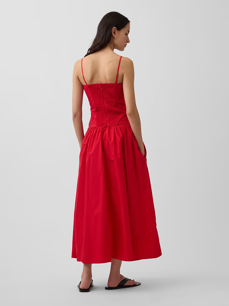 GAP – Sale – Poplin Drop-Waist Maxi Dress – NEW