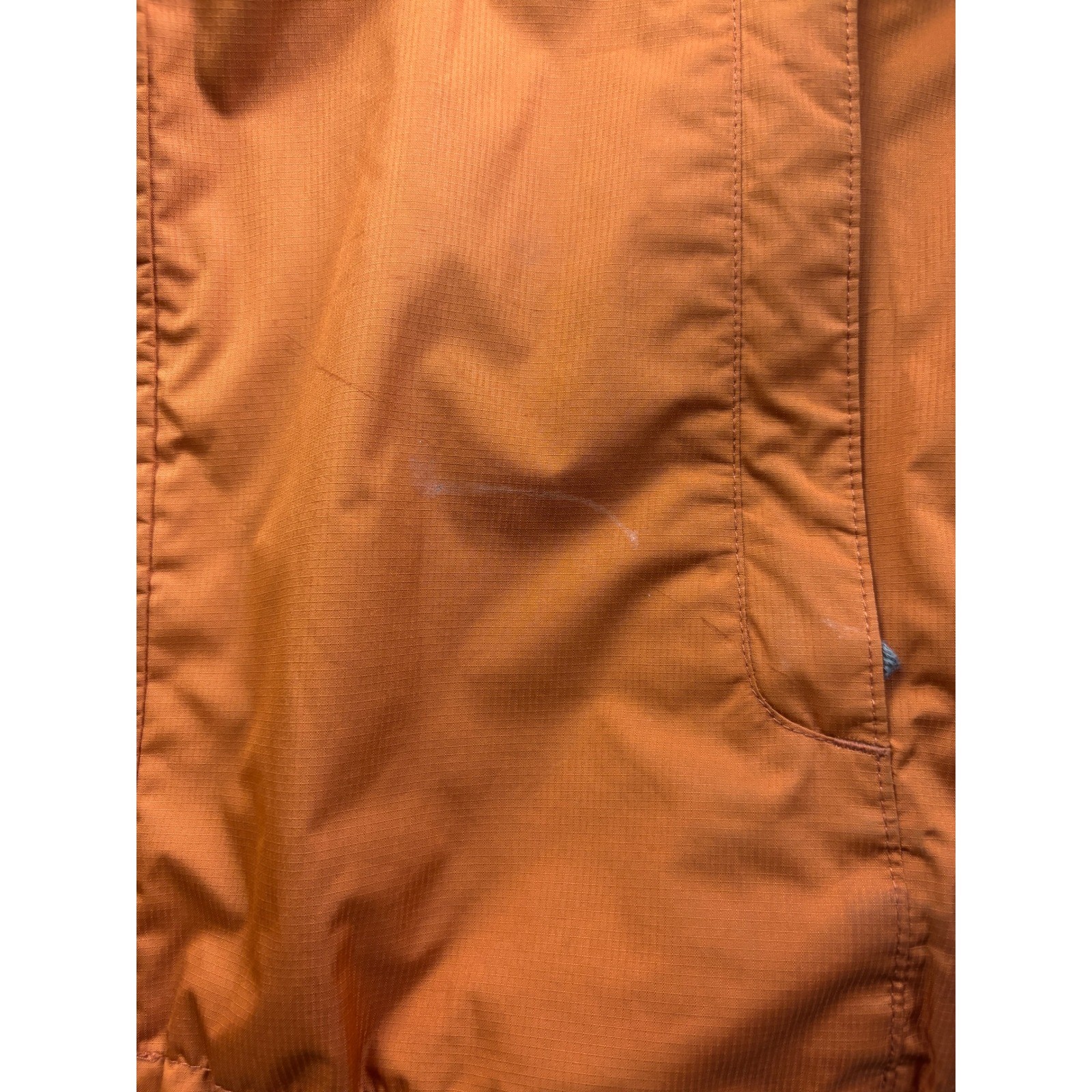 Quiksilver Mountain Division Jacket Mens Large Orange Ripstop Hooded Windbreaker