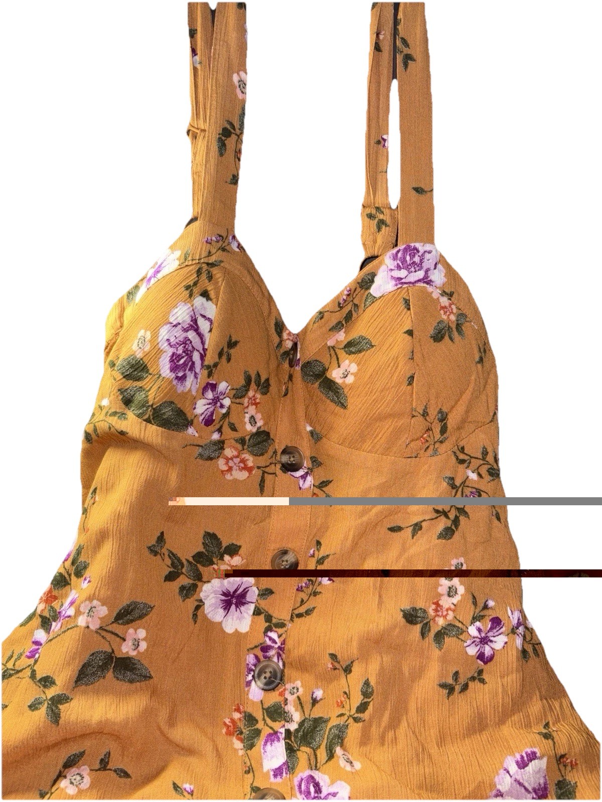 AE MIDI Dress Floral Sweetheart Neck Sleeveless Airy Smocked Boho Size M