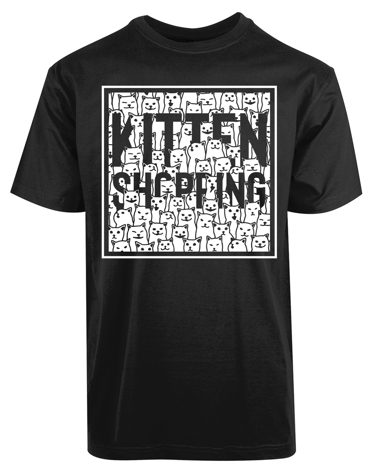 Kitten Shopping New Men’s Shirt Funny Humor Animal Love Cool Comic Tee