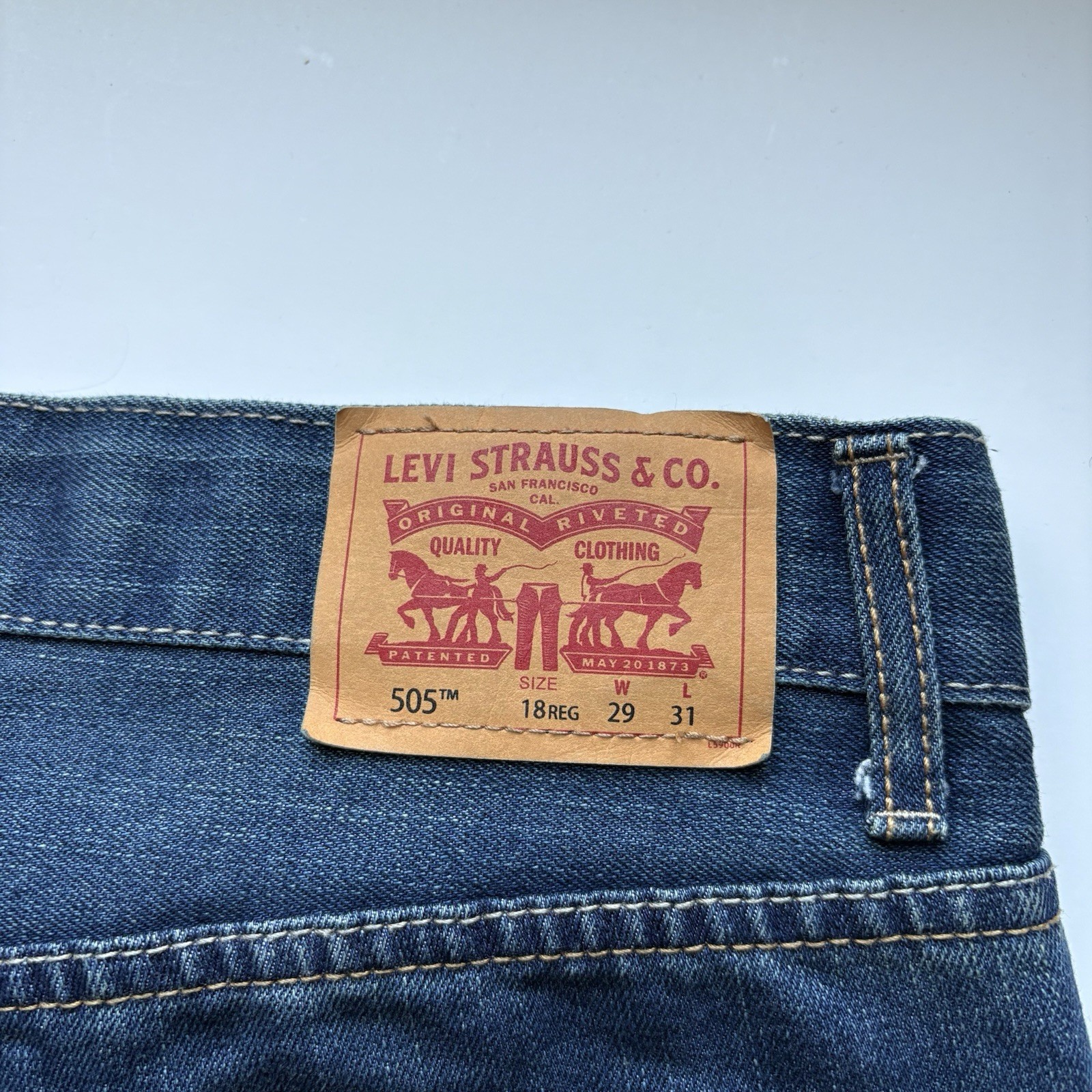 Levi’s 505 Men’s Straight Regular Fit Dark Wash Denim Jeans 29×31 18REG