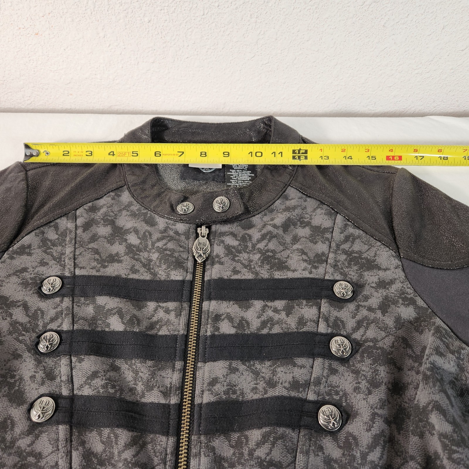 Harley Davidson Womens Full Zip Jacket XL Cotton Blend Metal Accents VG FastShip